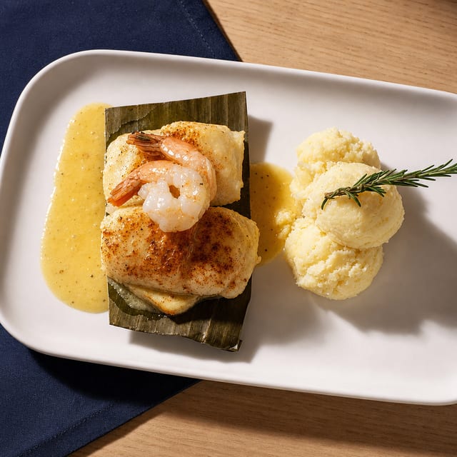 Grilled fish fillet.