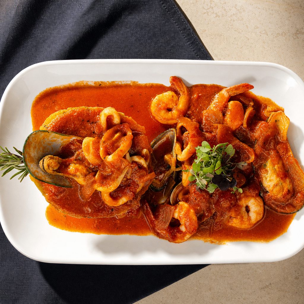 Mofongo de mariscos.